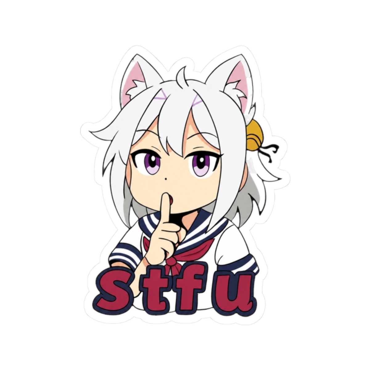 Filian Mario Party Style Sticker "STFU" - alternate angle 3, merchandise